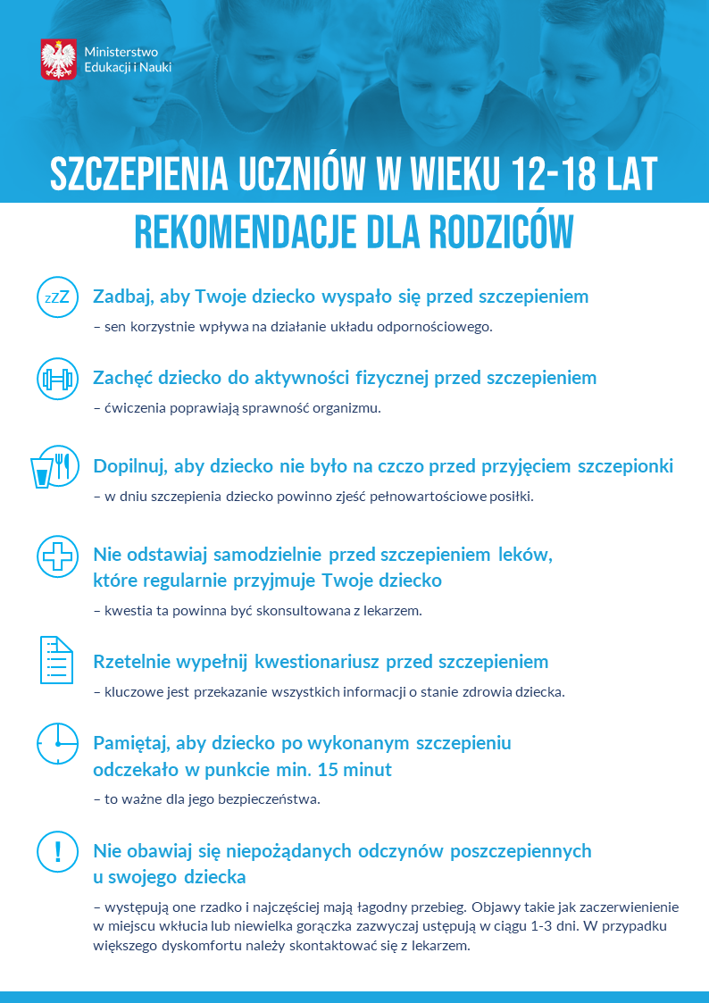 ZCZEPIENIA UCZNIÓW W WIEKU 12-18 LAT