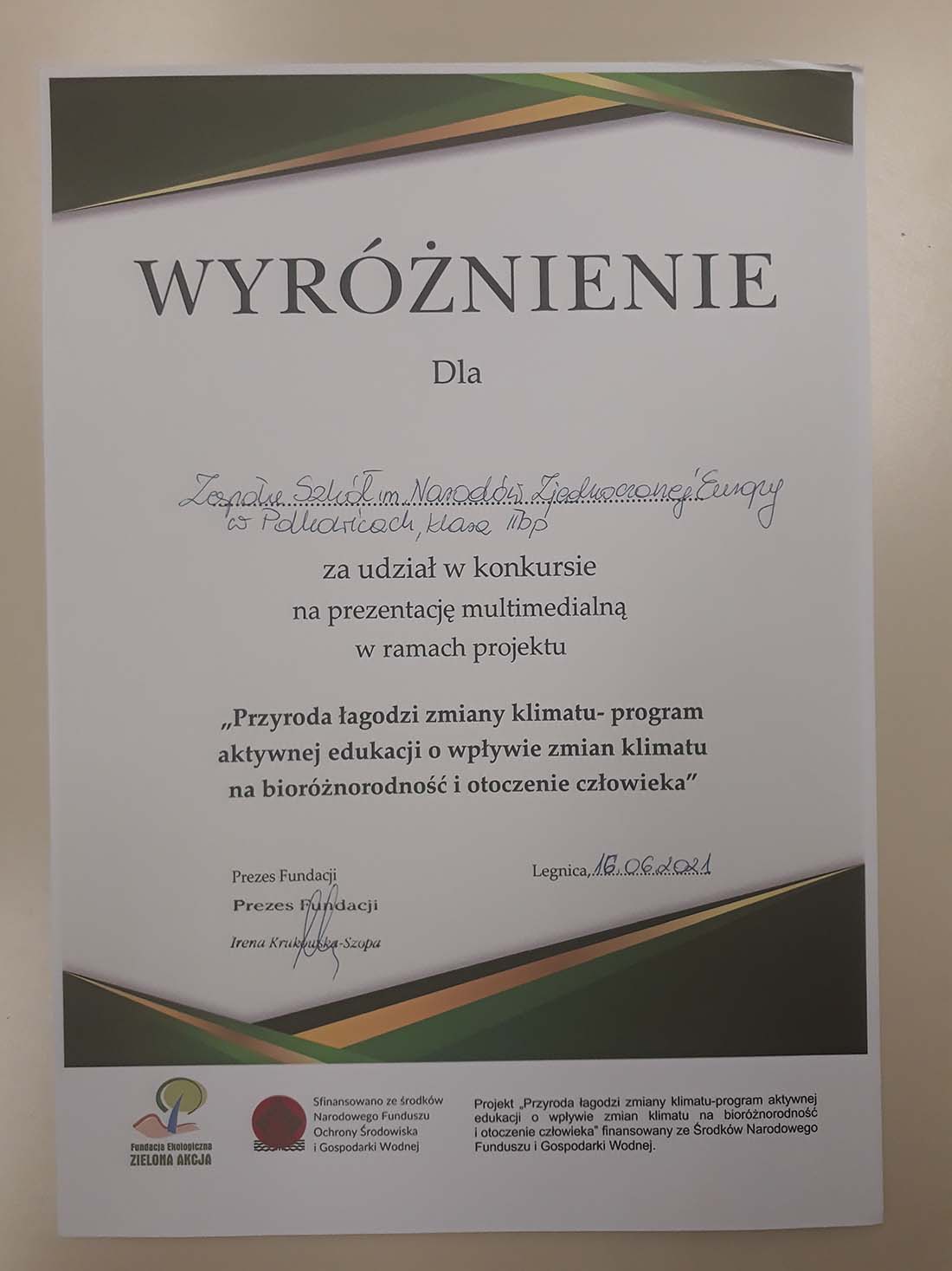 PRZYRODA ŁAGODZI ZMIANY KLIMATU