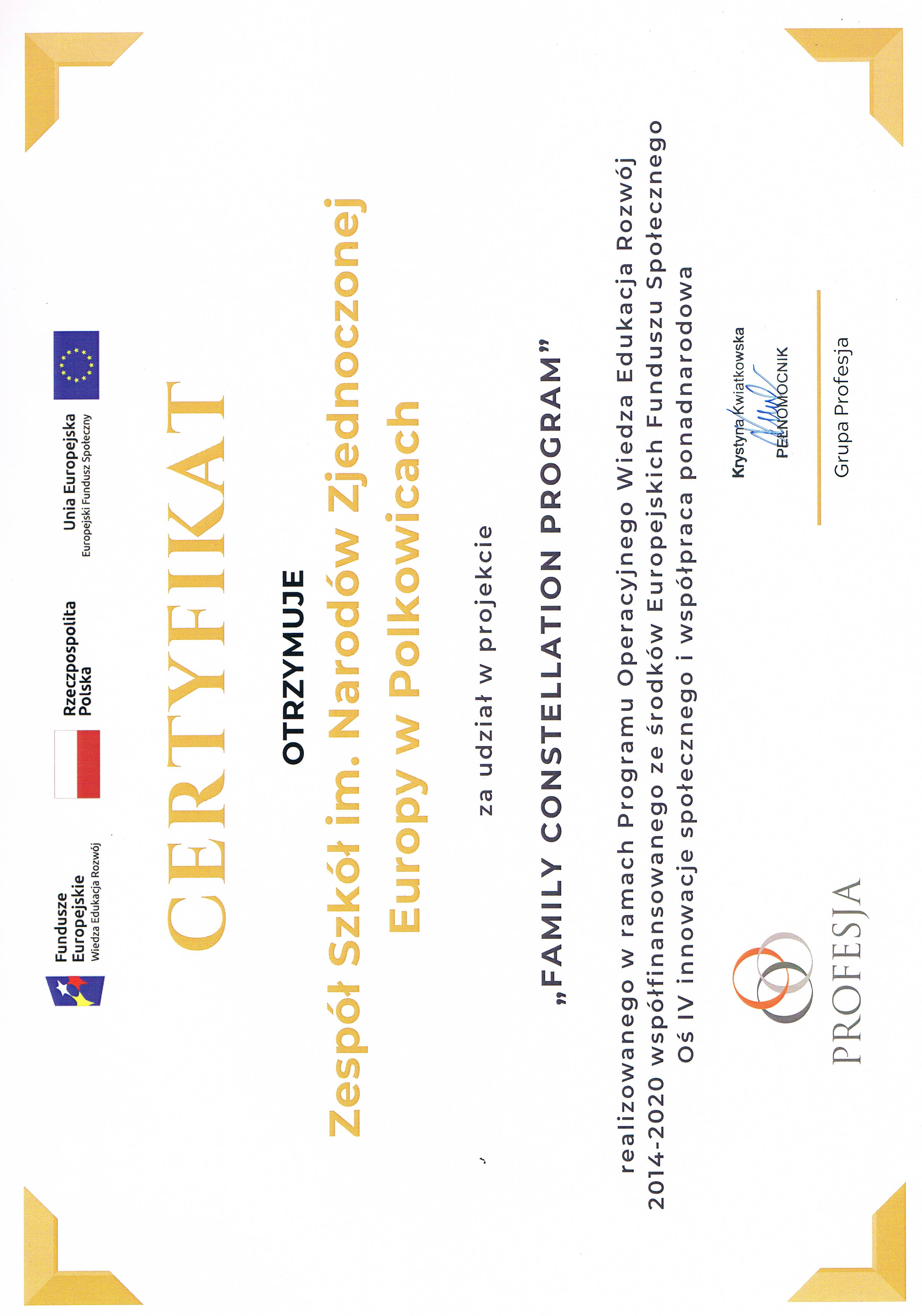 FAMILY CONSTALLATION PROGRAM