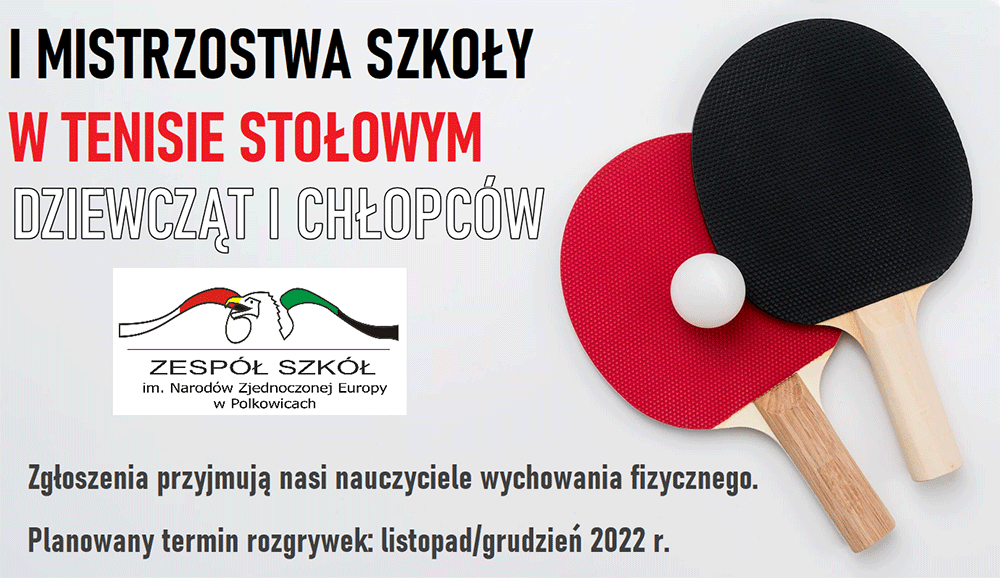 I MISTRZOSTWA SZKOŁY W TENISIE STOŁOWYM DZIEWCZĄT I CHŁOPCÓW 